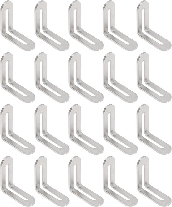 20-teiliges Set 48 X 48 X 19 Mm Gebürsteter Silberfarbener 90-grad-winkelhalterungen