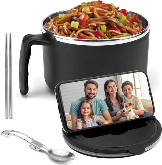 1200ml Ramen-schüssel-set - Inklusive Schüssel Mit Deckel Und Essstäbchen - Instant-nudelkocher - Perfekt Für Studentenwohnheime Und Homeoffices.