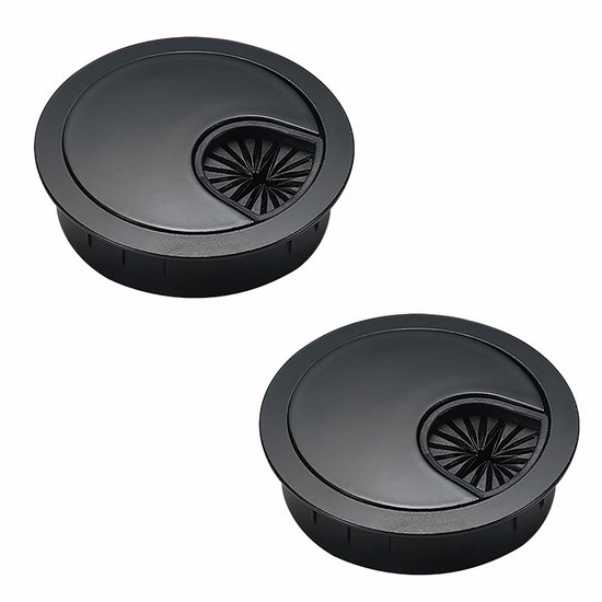 Kabelverschraubung, 2 Stück, Tischverschraubung, Abdeckkappen Für Kabeldurchführungen, Kunststoff, Kabelmanagement-organizer, Schreibtischzubehör, Für Zuhause, 60 Mm, Schwarz