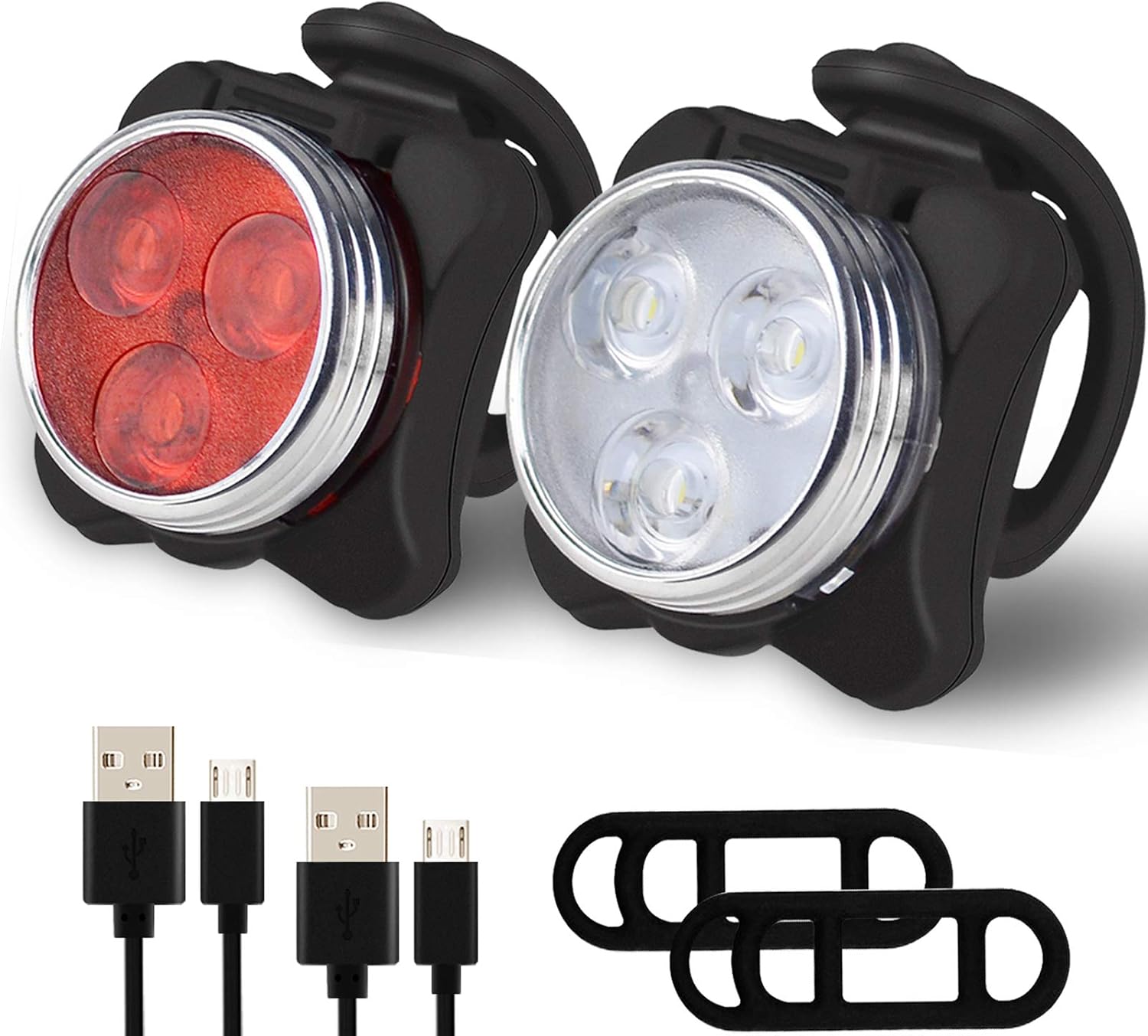 Fahrradbeleuchtungsset, Superhell, Usb-aufladbar, Wasserdicht, Für Mountainbikes Und Rennräder, Sichere Und Einfach Zu Installierende Led-front- Und Rücklichter