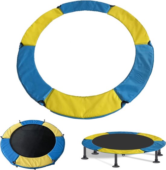 Trampolinabdeckung – Federschutzhülle – Sicher Und Zuverlässig – Wasserdichtes Oxford-gewebe – 150 Cm Durchmesser – Blau Und Gelb