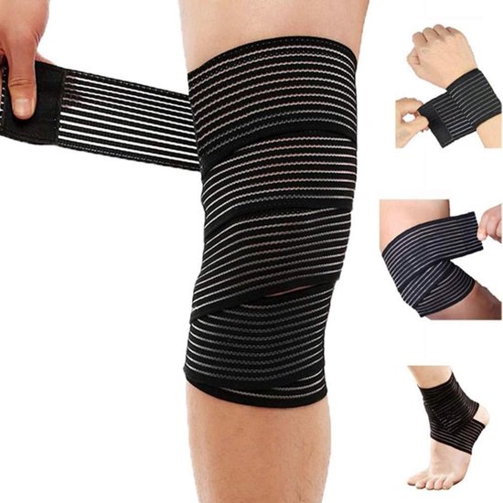 Elastische Kniebandage, Elastische Kniebandage, Geeignet Für Gymnastik, Gewichtheben, Fitness Und Krafttraining (schwarz).