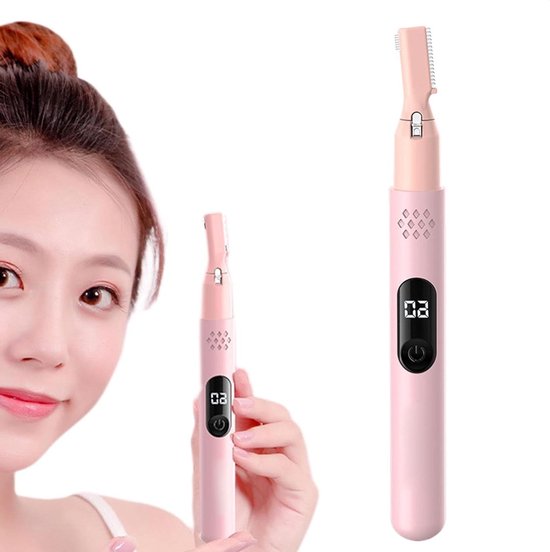 Elektrischer Augenbrauentrimmer – Gesichtshaartrimmer – Präzise Haarentfernung – Schmerzfreie Hautpflege – 165 Cm – Rosa