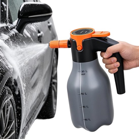Elektrische Schaumspritzpistole – Zubehör Für Hochdruckreiniger – Autowäsche – Verstellbare Düse – 2 Liter Fassungsvermögen – Grau