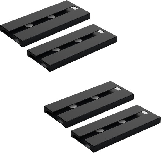 4-teiliges Set Schwarz – Kunststoff – 25,3 X 11 X 2 Cm – Hängendes Weinglasregal – Weinglasaufbewahrung – Weinglashalter – Für Zuhause – Schrank