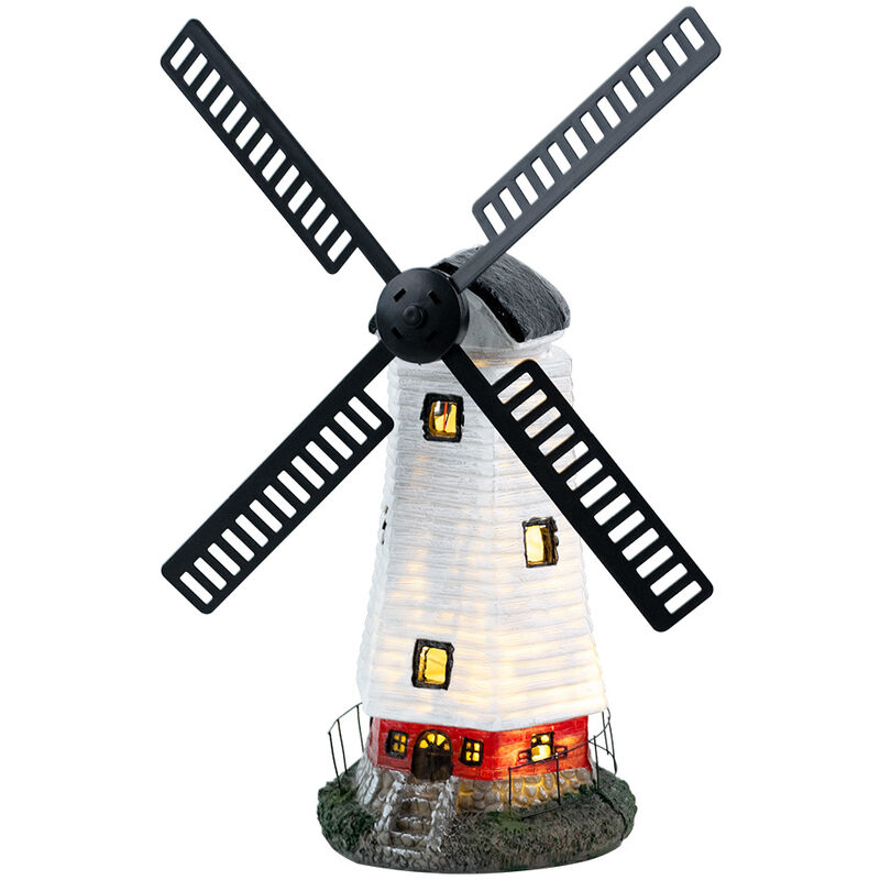 Bunte Solar-stehlampe In Windmühlenform – Wasserdicht (ip44) – Maße: 19 X 19 X 33,5 Cm – Außendekoration