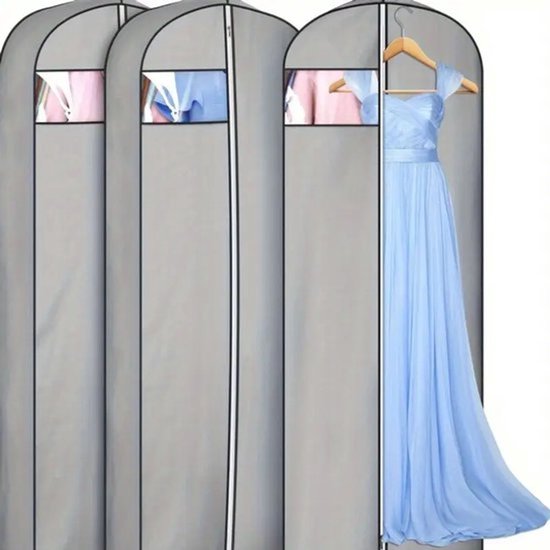 Extra Langes Staubbeutel-set (3-teilig) Zur Aufbewahrung Extra Langer Brautkleider, Mit Sichtfenster Und Universeller Ganzjahres-staubschutzhülle.