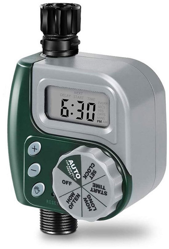 Bewässerungsuhr, Gartensprenger, Programmierbare Gartenschlauch-bewässerungsuhr, Mit Regenverzögerung/manueller Bewässerungsfunktion, Schlauch-timer, Grün