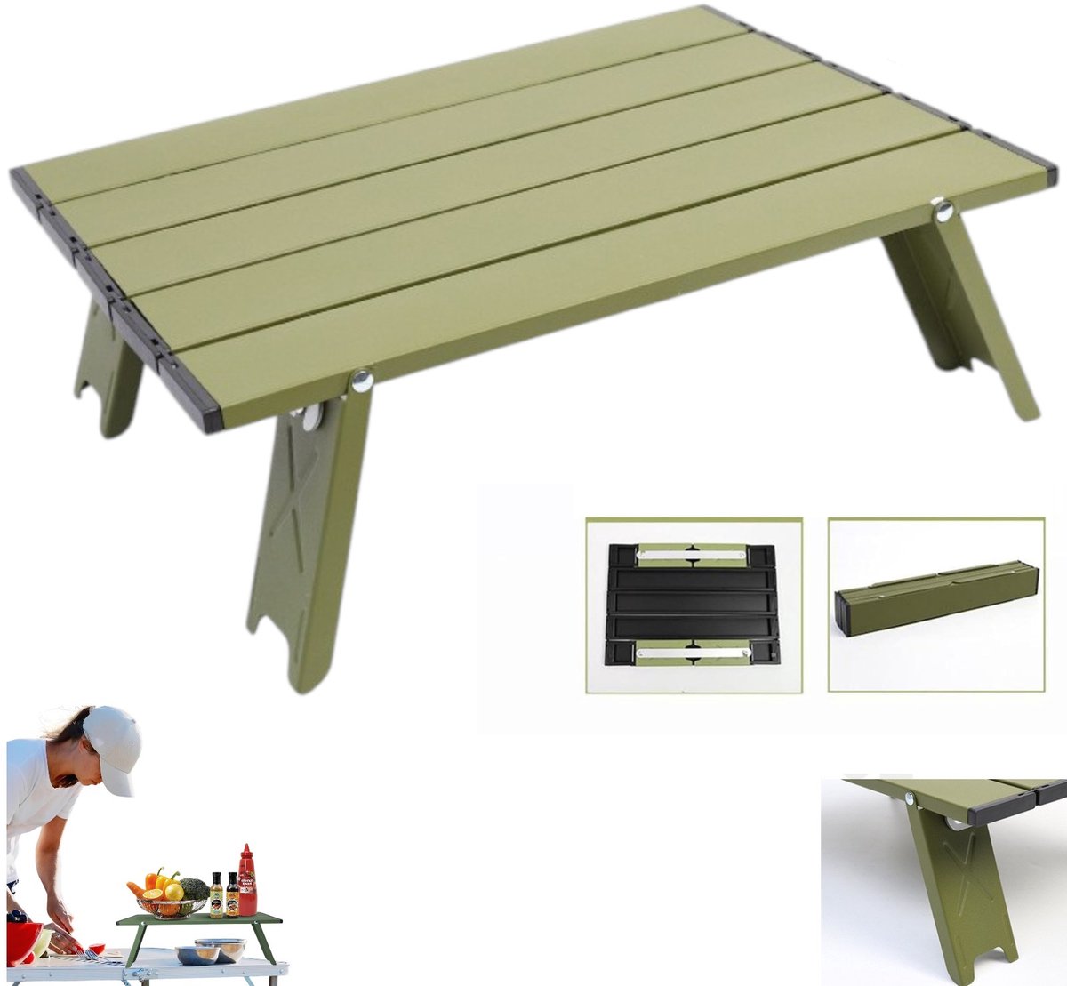 Kleiner Klapptisch Für Camping Und Outdoor – Mini-strandtisch Mit Tragetasche – Klappbarer Campingtisch – Tragbarer Klapp-picknicktisch – L