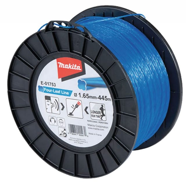 Mähfaden Four Leaf 1,65mmx445m blau für Sensen Rasentrimmer E-01753 - Makita