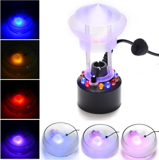 Ultraschall-nebelmaschine, Spritzschutz, 12 Led-nebelmaschine Für Springbrunnen Und Teiche, Zerstäuber Und Luftbefeuchter, Mini-größe, Große Nebelkapazität