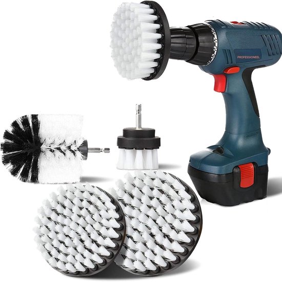 Reinigungsbürsten-set Für Bohrmaschinen – Rotierender Bürstenkopf – Geeignet Für Die Reinigung Von Bohrmaschinen – 4-teiliges Set – Weiß Für Haus Und Garage