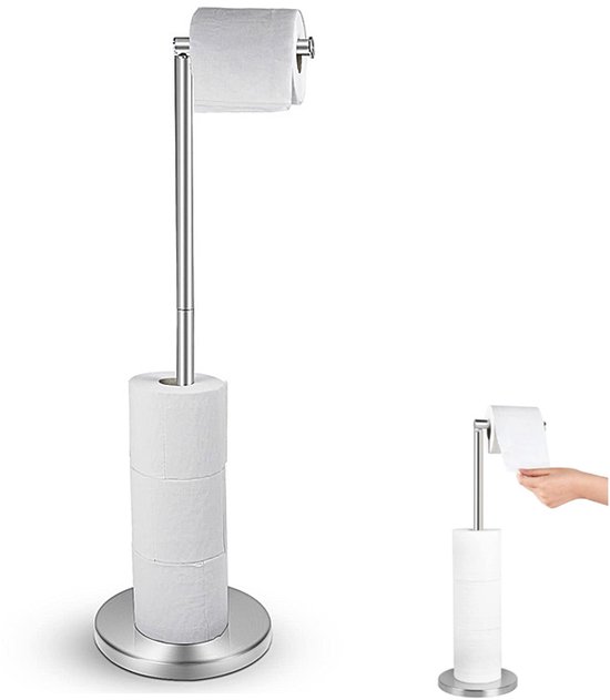 Toilettenpapierhalter Aus Edelstahl – Einzelstange – Mit Papierablage – Platzsparend – Für Wc Und Badezimmer – Silber – Mit Aufbewahrungsfunktion