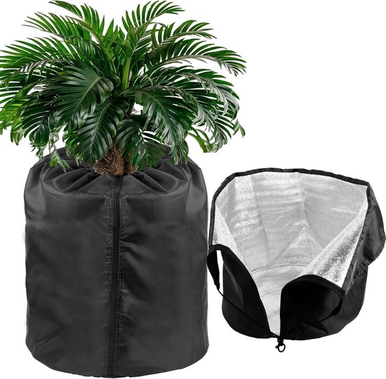 2er-packung 45x55 Cm Schwarze Winter-pflanztöpfe Frostschutz-isolierhüllen