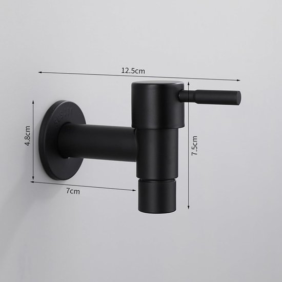 Frostschutz-außenwasserhahn 1/2 Zoll Edelstahl Schwarz