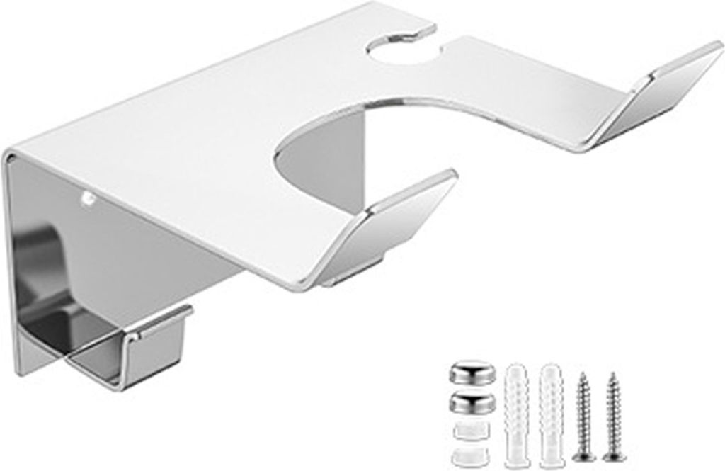 Wandmontierter Haartrocknerhalter Mit Ablagefach, Robust, Wasserdicht, Einfach Zu Montieren, Universeller Haartrocknerhalter, Badezimmer-aufbewahrungsorganizer, Weiß
