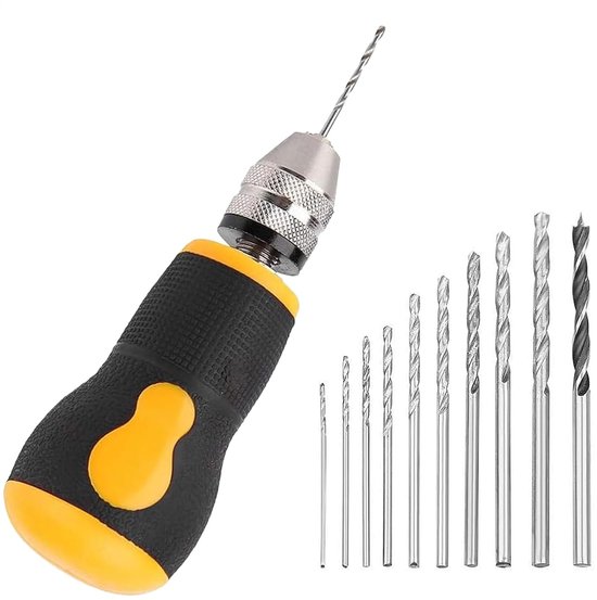 Handbohrmaschine – Mini-bohrmaschine – Präzisionsbohren – Rutschfester Griff – Bohrerdurchmesser 0,05–0,32 Cm – Silber