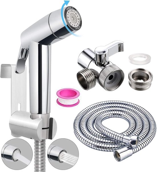 Handbrause-bidet-wc Mit Spül- Und Reinigungsfunktion, Zweiwege-duschumsteller, 150 Cm Langem Schlauch Und Handbrausehalterung