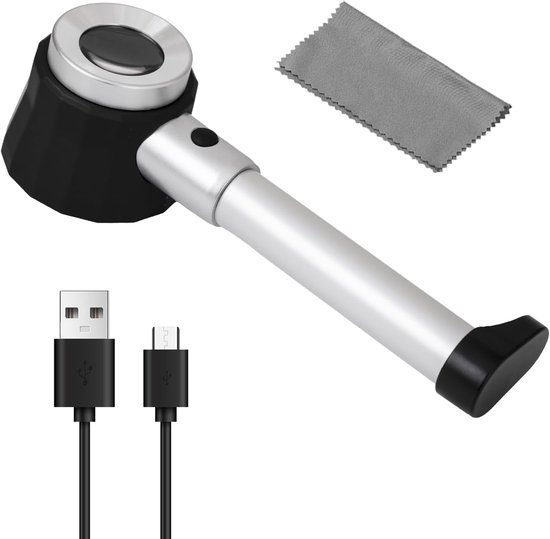 Lupe Mit Led-licht Und Skala – Handlich, 10x/30x Vergrößerung, Geeignet Für Die Schmuck- Und Dokumentenprüfung.