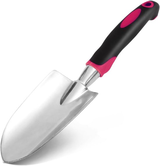 Robuster Gartenspaten Aus Manganstahl – Handspaten, Geeignet Zum Graben Und Pflanzen – Schwarz/rot
