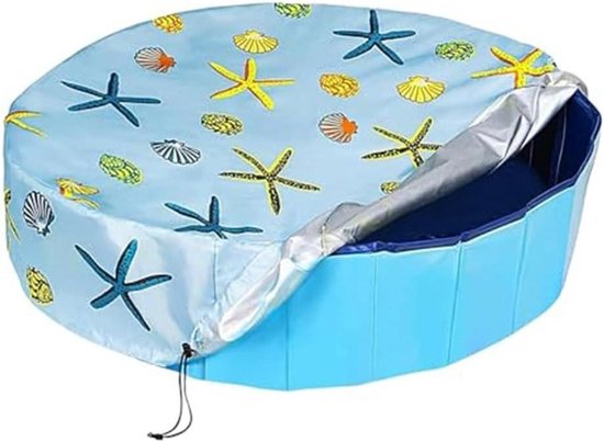Runde Poolabdeckung – Poolabdeckung – Schützt Den Pool – Verstellbarer Kordelzug – 122 Cm – Blau