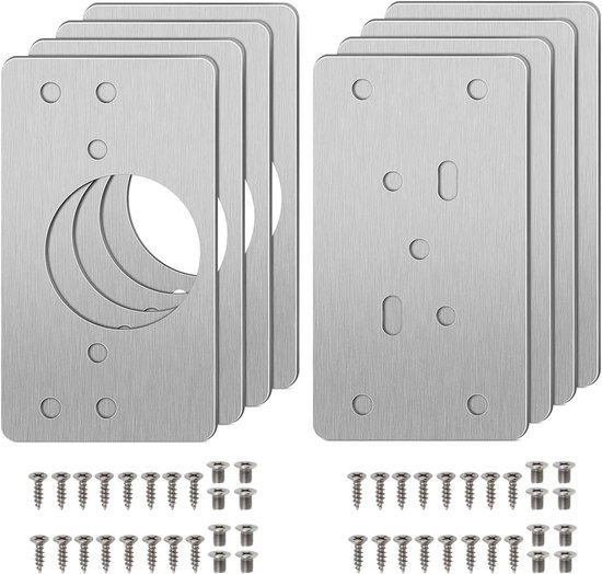 Scharnierreparaturplatte – Schränke – Edelstahl – 35 Mm – Verdeckt – Scharnierreparaturset – Kleiderschränke – Falttürenschränke – Holzmöbel