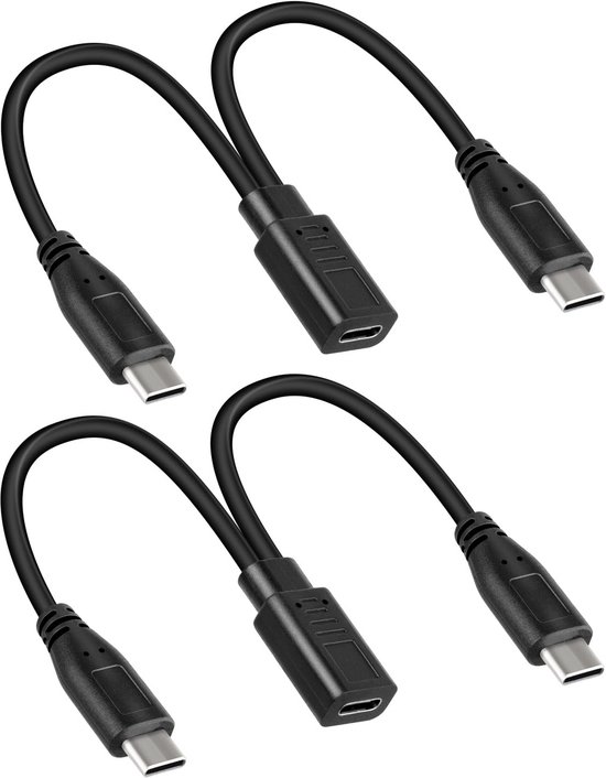 Kurzes Usb-typ-c-ladekabel Mit 2 Steckern – Perfekt Zum Schnellladen.