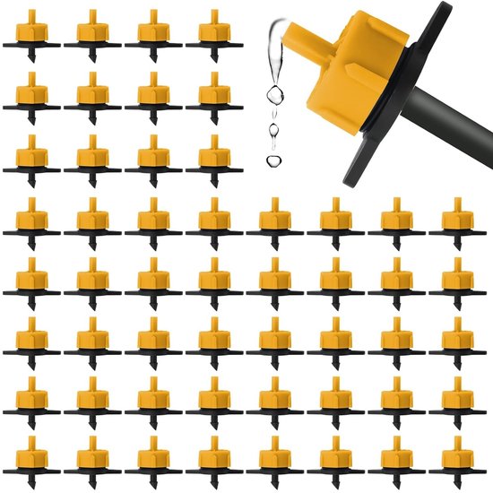 100 Tropfbewässerungsköpfe – Druckkompensierte Tropfer, 1/4 Zoll, Konstanter Durchfluss