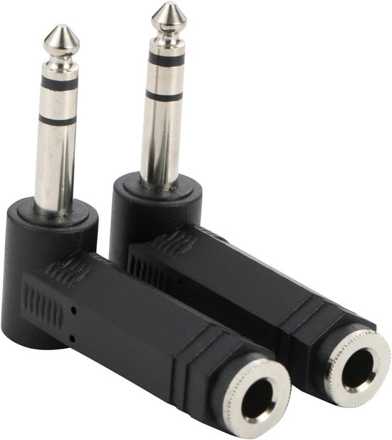 2er-pack 6,35-mm-stereo-audio-winkeladapter, Stecker Auf Buchse – 90-grad-trs-6,35-mm-klinkenstecker Auf Klinkenbuchse, Geeignet Für Gitarren Und Mischpulte