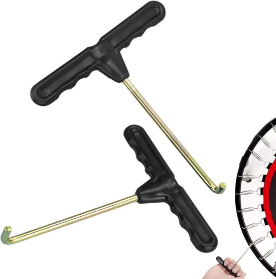 Trampolinhaken – Federzugset – Montageteile – Ergonomischer Griff – 2er-pack – Schwarz