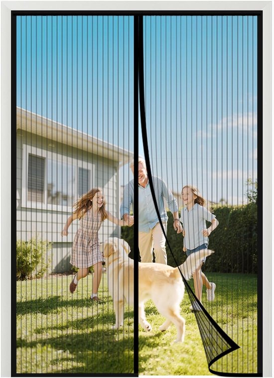 Magnetische Fliegengittertür, 110 X 220 Cm, 3 Verstärkte Magnete, Insektenabweisend, Kinder- Und Haustierfreundlich, Einfache Montage, Für Schiebetüren, 1 Stück, Grau