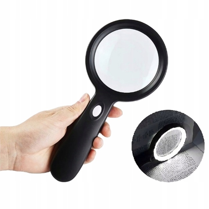 Große Leselupe Mit 18 Led-leuchten, Handliche Leselupe, 10-fache Vergrößerung, 88 Mm.