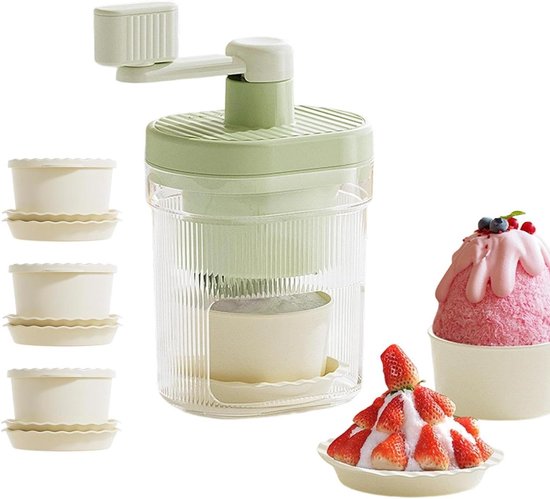 Eismaschinen-set – Eiscrusher – Getränkebereiter – Handkurbel – 14 X 24 Cm – Weiß
