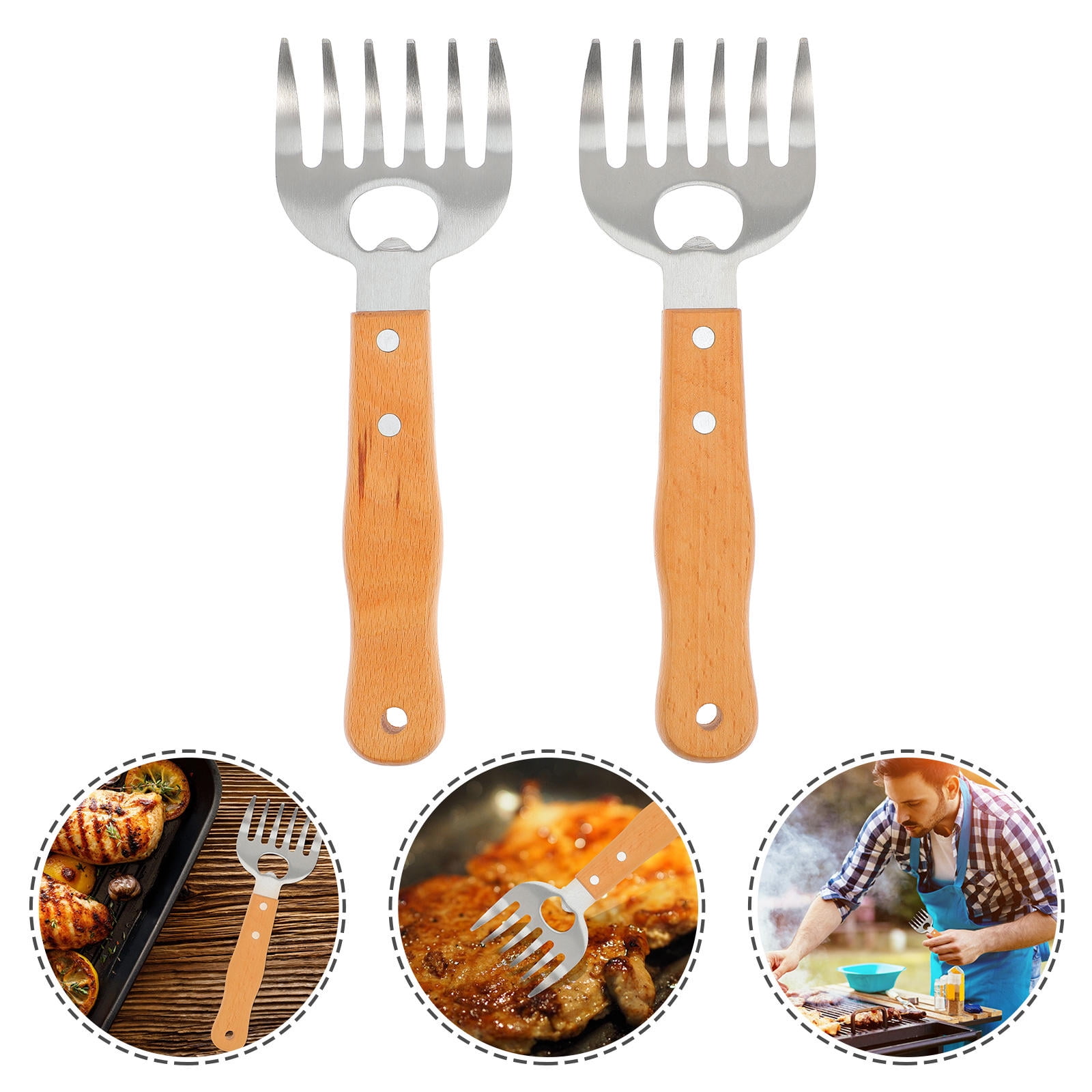 2-teiliges Bratgabeln-set, Krallenförmiges Grillwerkzeug, Perfekt Für Partys