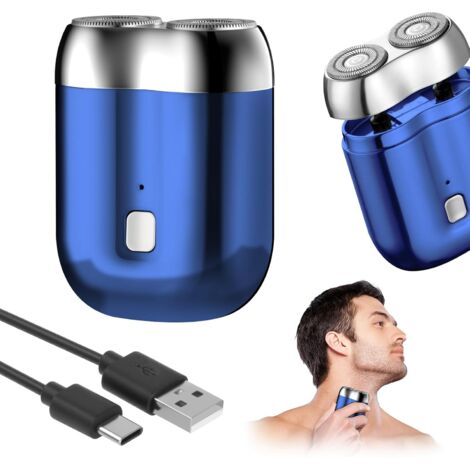 Ipx7 Wasserdichter Mini-elektrorasierer Mit 7000 U/min Und Magnetischem Scherkopf (blau)