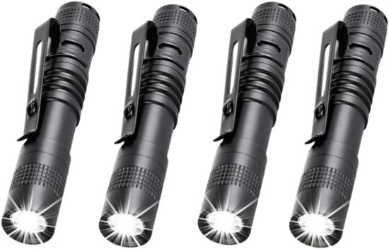 Mini-led-taschenlampen (4er-pack) 9 Cm Mini-taschenlampen Mit Clips, Geeignet Für Außenbeleuchtung, Camping, Wandern Und Notfälle.
