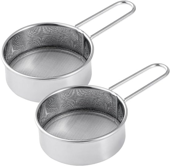 2 Mini-mehlsiebe Aus Edelstahl Mit Griff, Feines Sieb Für Puderzucker, Backwaren, Kaffee Und Tee – Silber