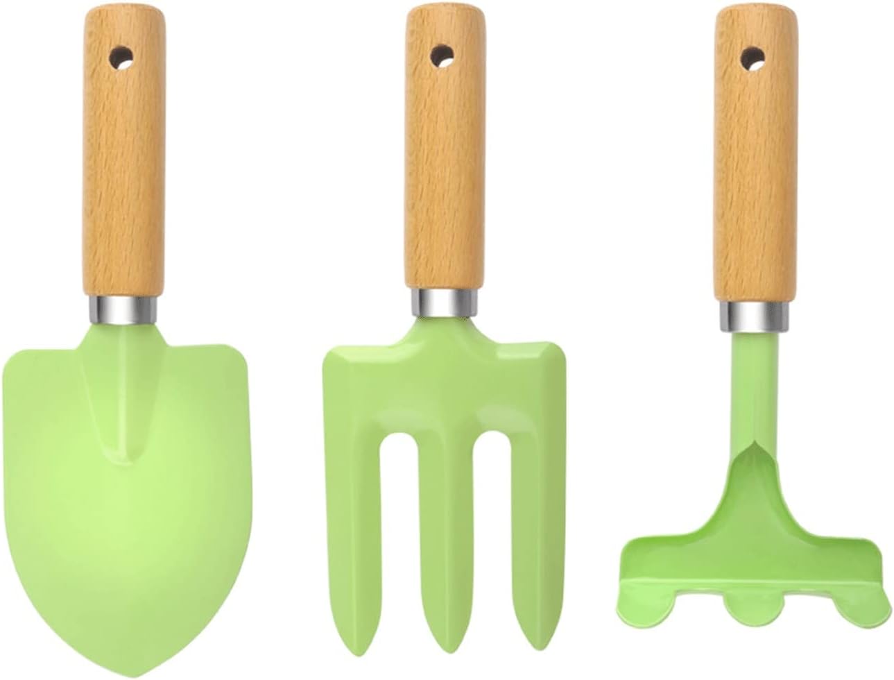 3-teiliges Gartengeräte-set – Multifunktionale, Tragbare Gartengeräte – Grün