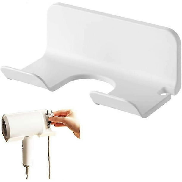 Selbstklebender Haartrocknerhalter, Zur Wandmontage, Weiß.