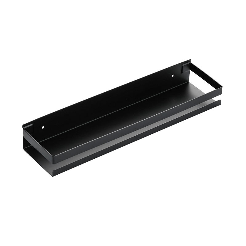 Rechteckige Duschablage Und Wandkorb Aus Schwarzem Edelstahl – 40 Cm