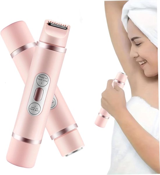 Wiederaufladbarer Elektrischer 2-in-1-haartrimmer Für Frauen, Schmerzfrei Und Sicher, Für Körper, Bikinizone Und Empfindliche Bereiche, Pink