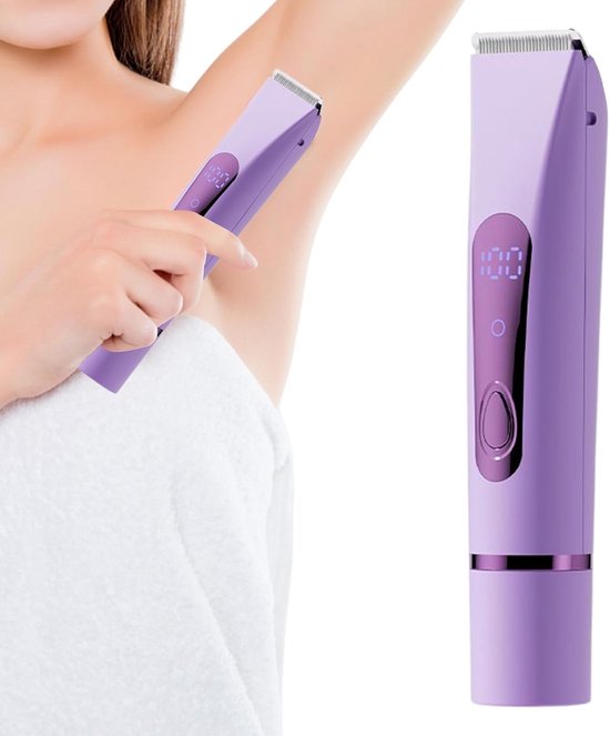 2-in-1-akku-multifunktionstrimmer Mit Led-anzeige, Für Körperbehaarung, Bikinizone, Haare Und Haustiere, Lila