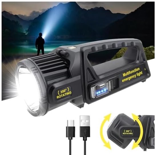 Led-taschenlampe, 350.000 Lumen, Extrem Lange Standby-zeit, Leistungsstarke Wasserdichte Campinglampe, 9-stufiger Superheller Spot.