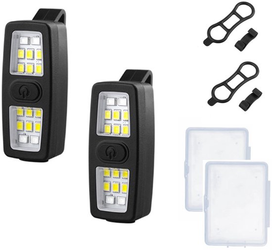 Ansteckbare Stirnlampe, Lauflicht, Mini-2er-set, Schwarz, Usb-c, 7 Leuchtmodi, Camping, Wandern