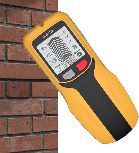 Wanddetektor – Metall- Und Holzdetektor – Präzisionsbohren – Lcd-display – Sechs-in-eins-funktion – Gelb