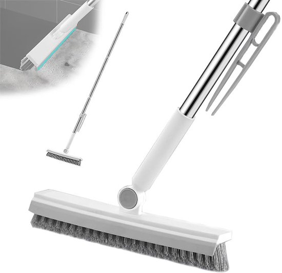 145 Cm Teleskopstiel 3-in-1 Bodenreinigungsbürste Mit 180° Drehbarem Bürstenkopf