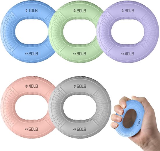 Set Mit 5 Hand- Und Fingertrainern, Rehabilitation, Finger, Unterarme, Handkräftigung