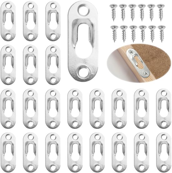 - Schlüssellochaufhänger, 30 Stück - Metallhalterung 44 X 16 Mm - Schrauben M4 15 Mm - Wandmontage - Verzinktes Eisen - Rostfrei Und Langlebig - Wandhaken