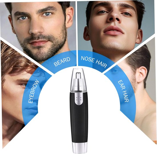 Multifunktionaler Elektrischer Nasenhaartrimmer, Sicherer Und Wasserdichter Trimmer Für Nase, Ohren Und Augenbrauen, Schwarz-silber