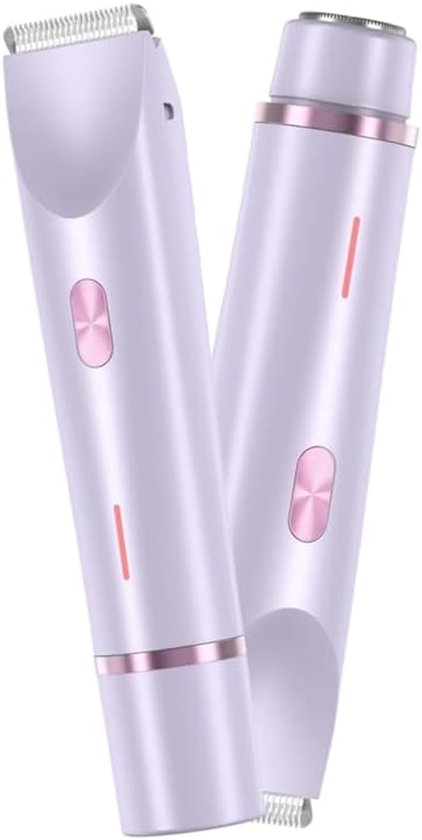 Elektrischer Epilierer Und Haartrimmer Für Damen Mit Zwei Klingen, Wasserdicht, Für Nass- Und Trockenrasur, Für Bikinizone, Achseln, Beine, Arme, Körper Und Gesicht (lila).